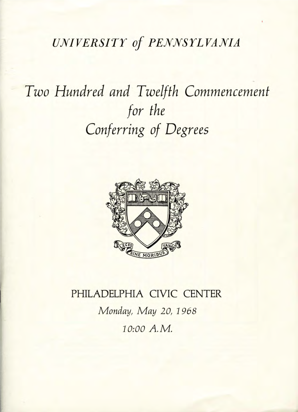 1968 Commencement Program