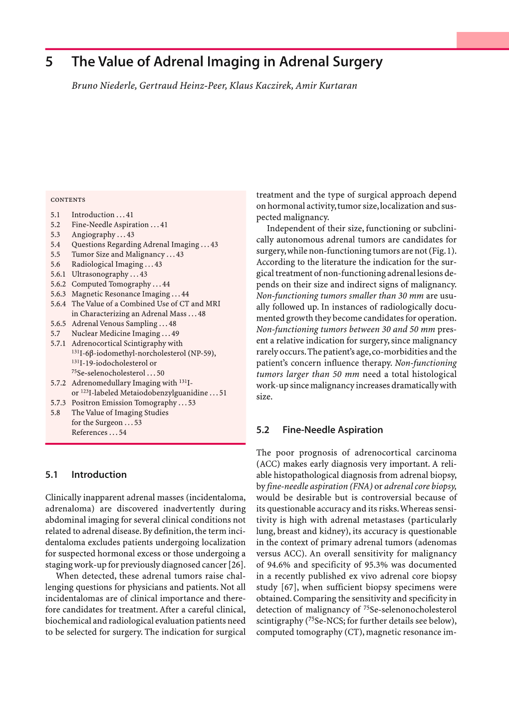 5 the Value of Adrenal Imaging in Adrenal Surgery