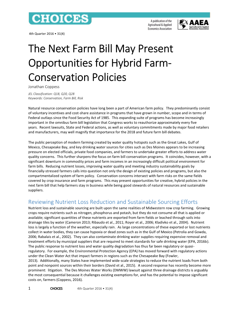 The Next Farm Bill May Present Opportunities for Hybrid Farm