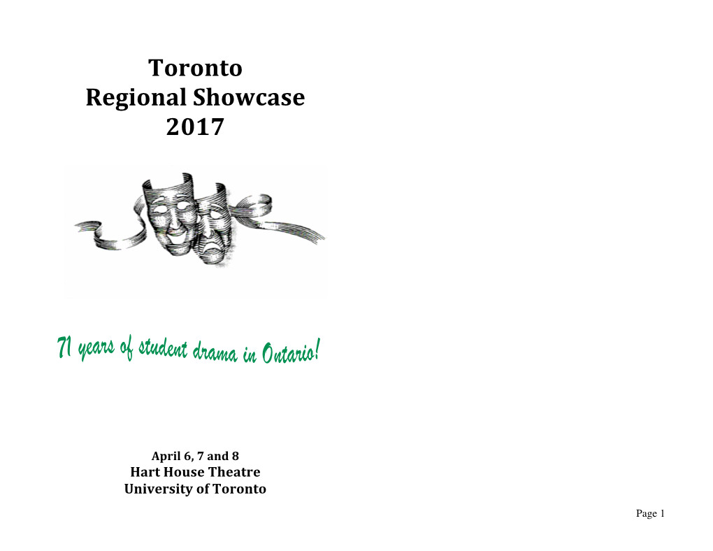 Toronto Regional Showcase 2017