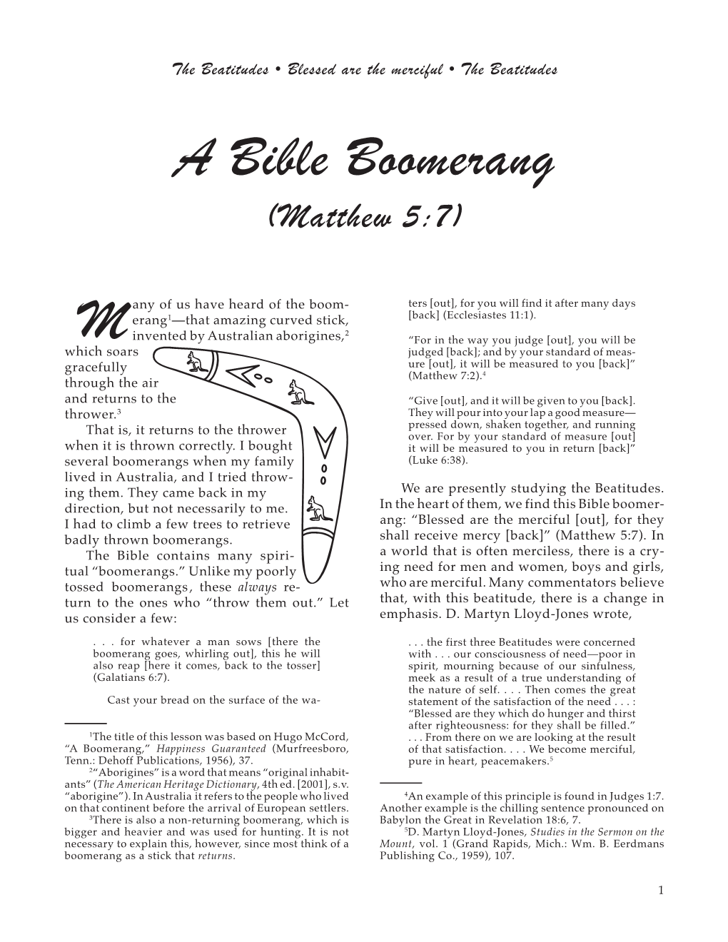 A Bible Boomerang M