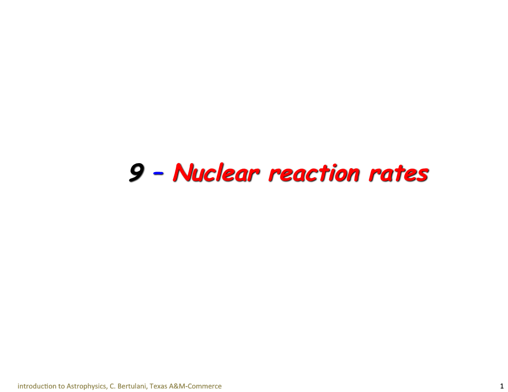 Nuclear Reaction Rates