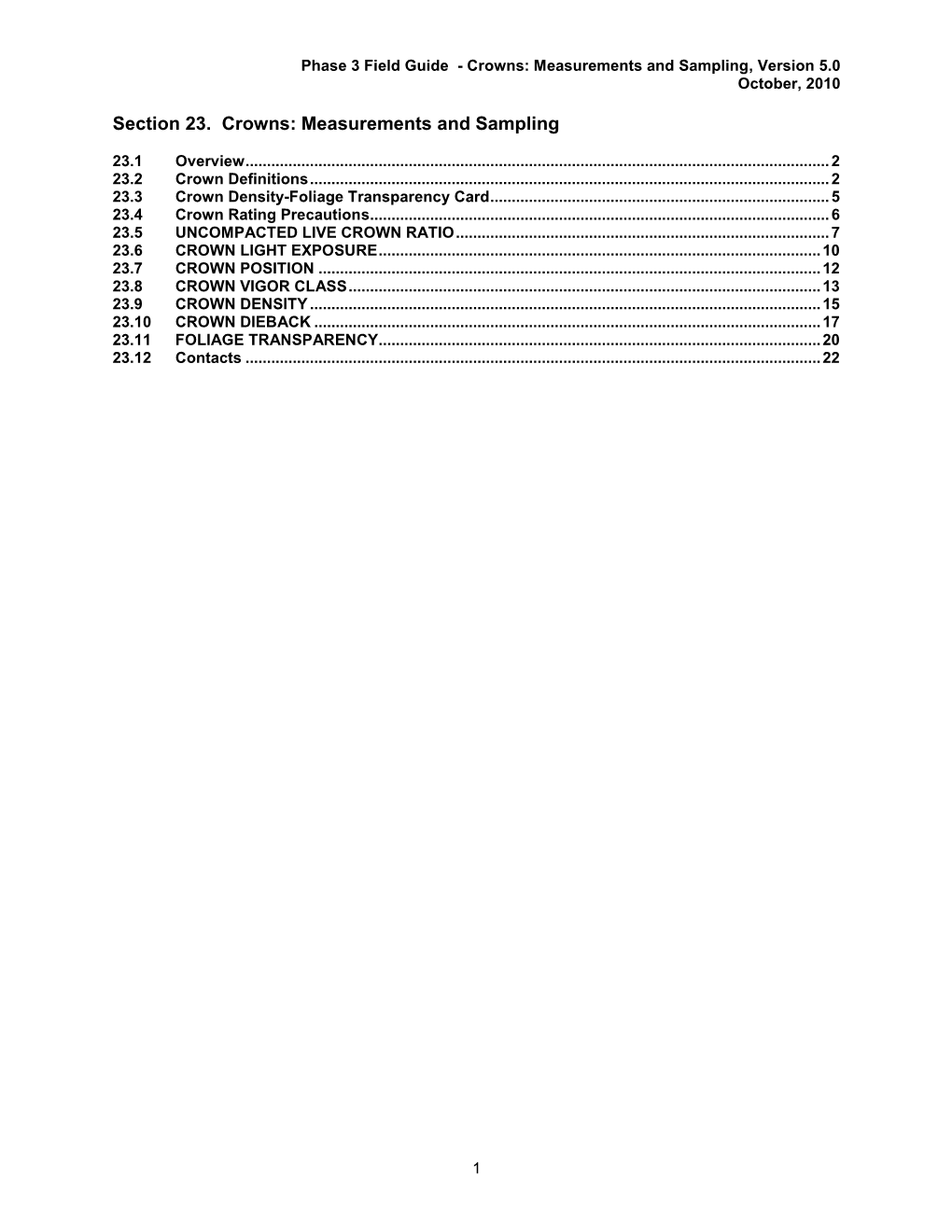 Live Crown Ratio