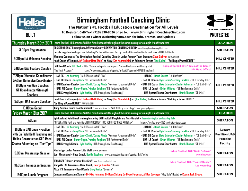 Birmingham Football Coaching Clinic