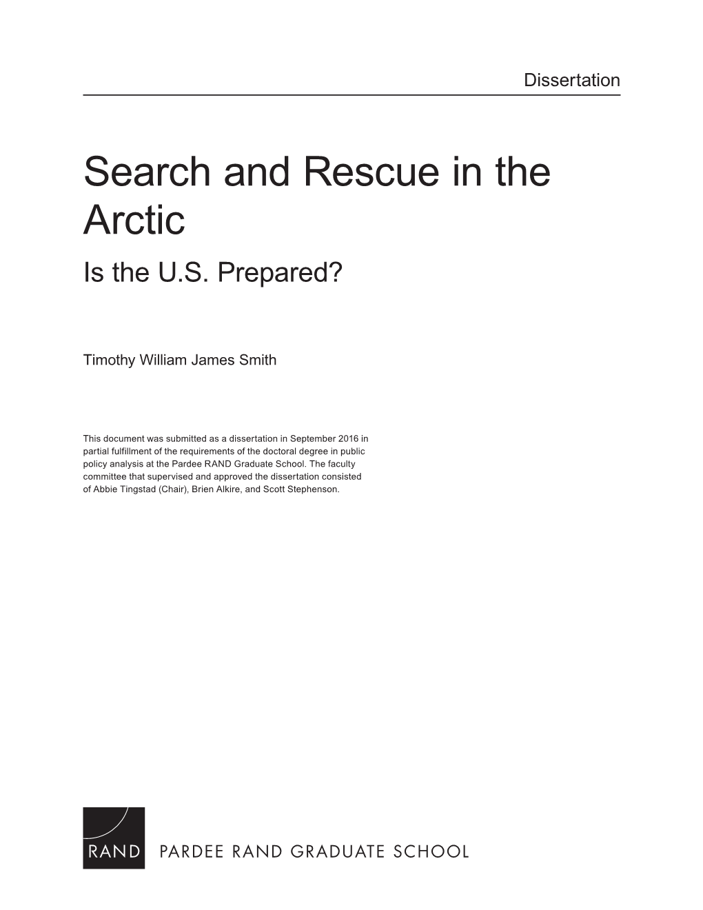 Search and Rescue in the Arctic: Is the U.S. Prepared?