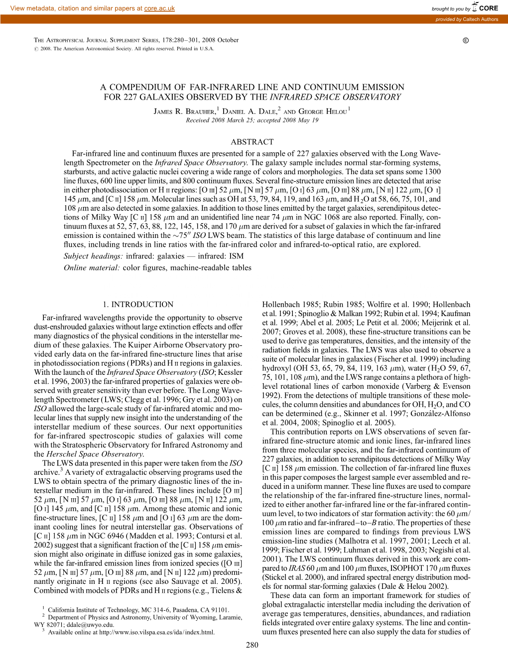 A COMPENDIUM of FAR-INFRARED LINE and CONTINUUM EMISSION for 227 GALAXIES OBSERVED by the INFRARED SPACE OBSERVATORY James R