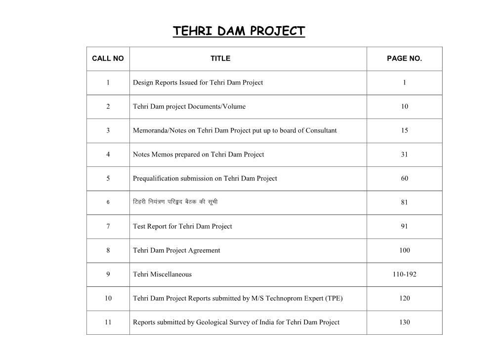 Tehri Dam Project