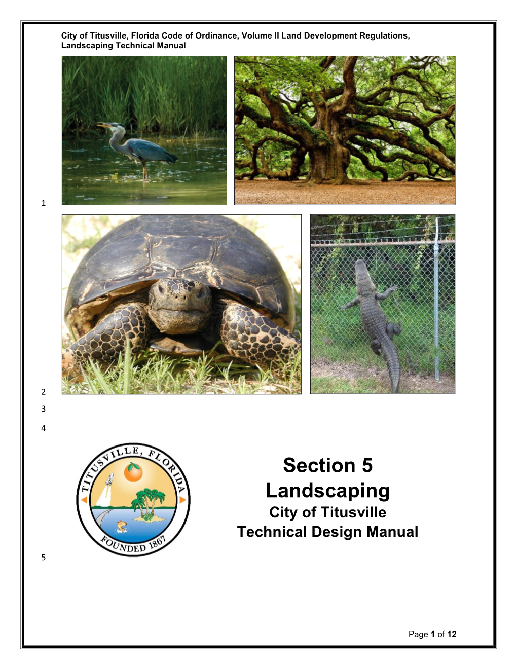 Section 5 Landscaping City of Titusville Technical Design Manual