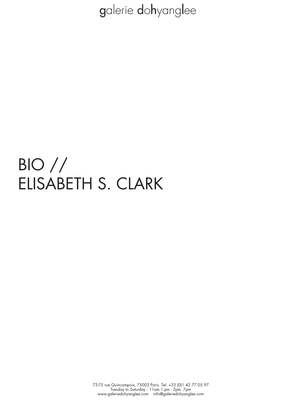 Bio // Elisabeth S. Clark