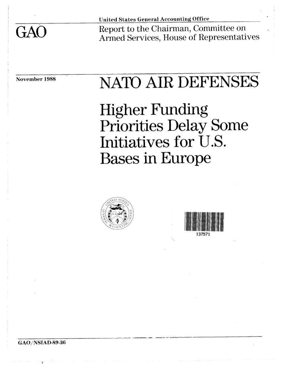 NSIAD-89-36 NATO Air Defenses