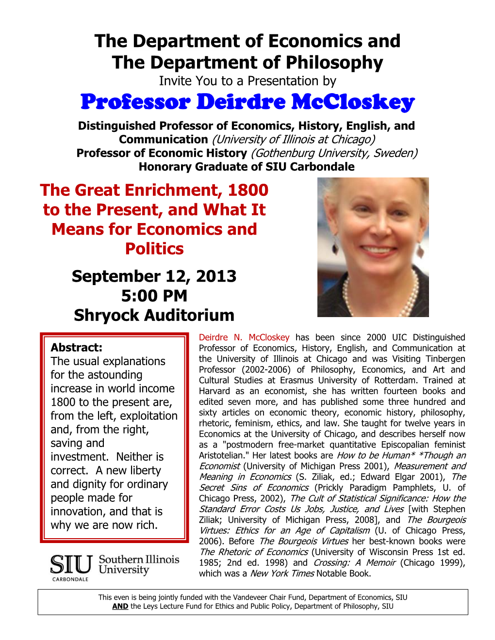 Professor Deirdre Mccloskey