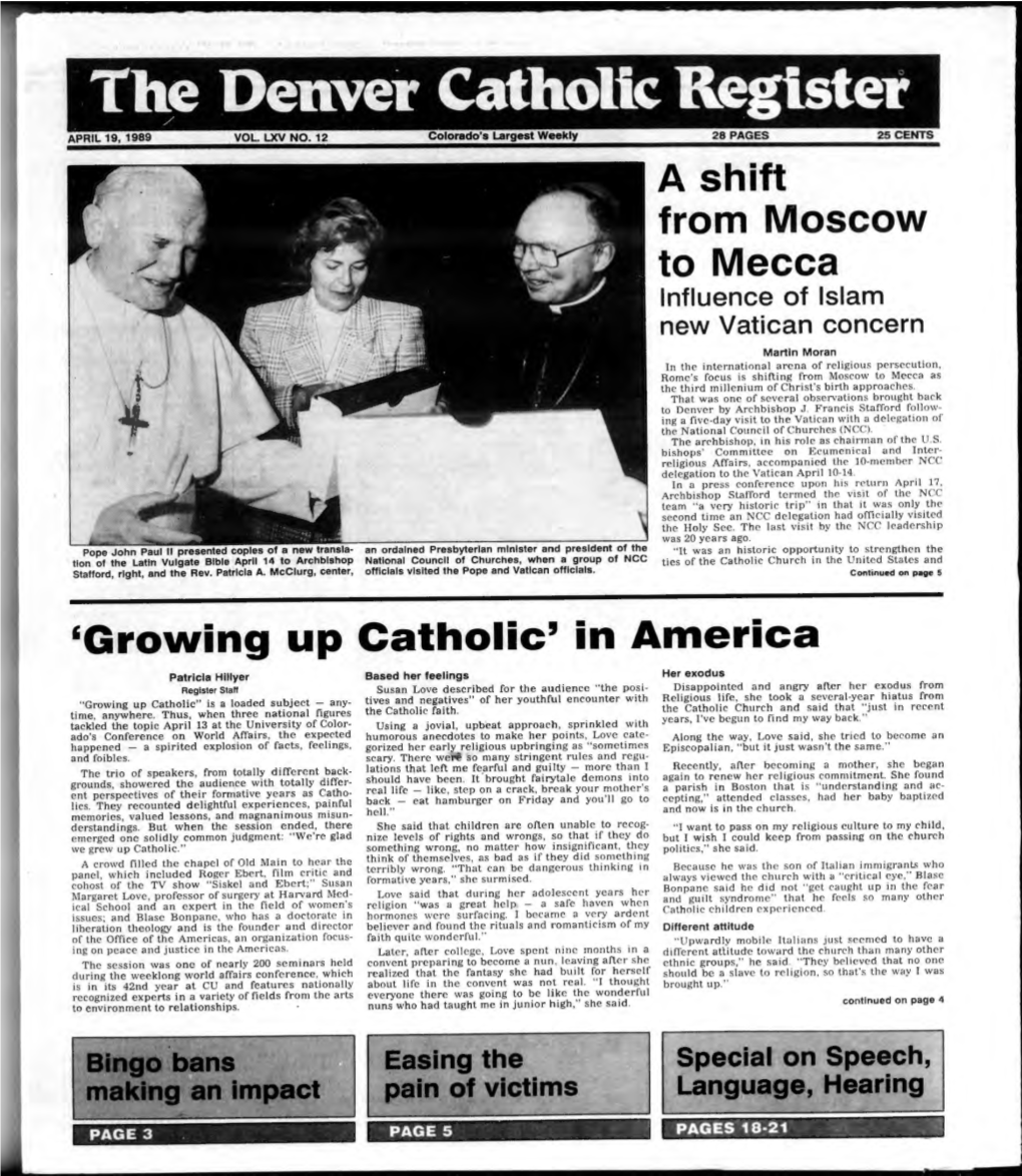 Edition in the Denver Catholic Register