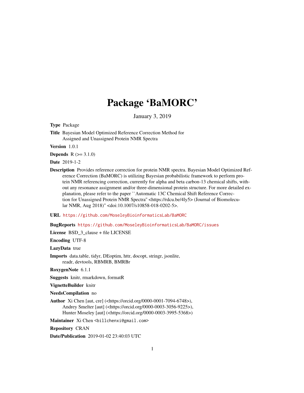 Package 'Bamorc'