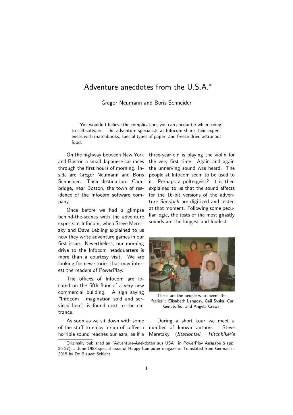 Adventure Anecdotes from the U.S.A. (Pdf)