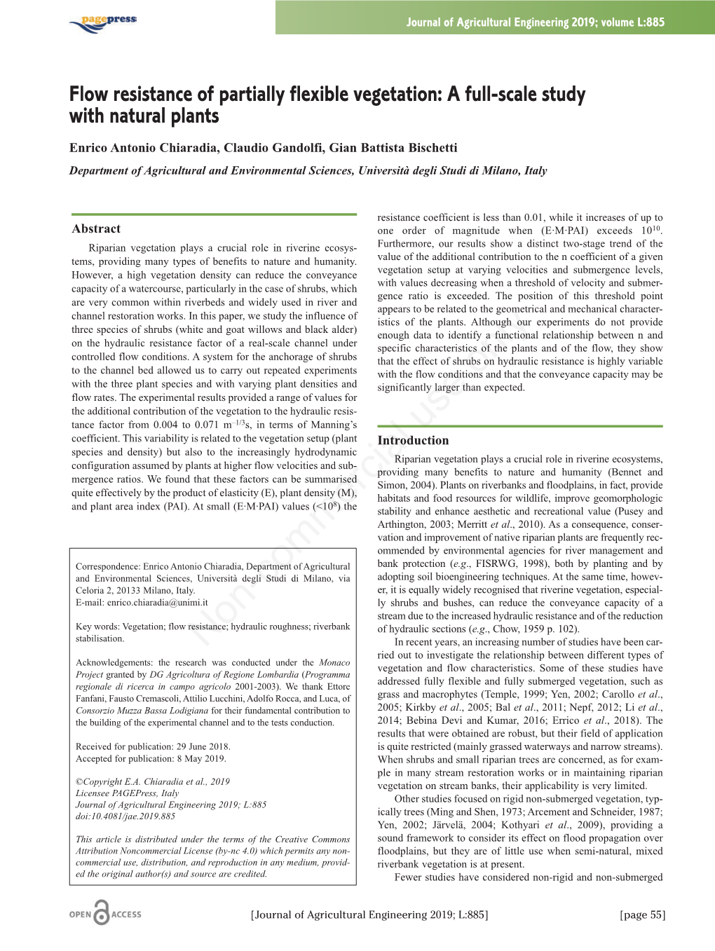 Flow Resistance of Partially Flexible Vegetation: a Full-Scale Study with Natural Plants