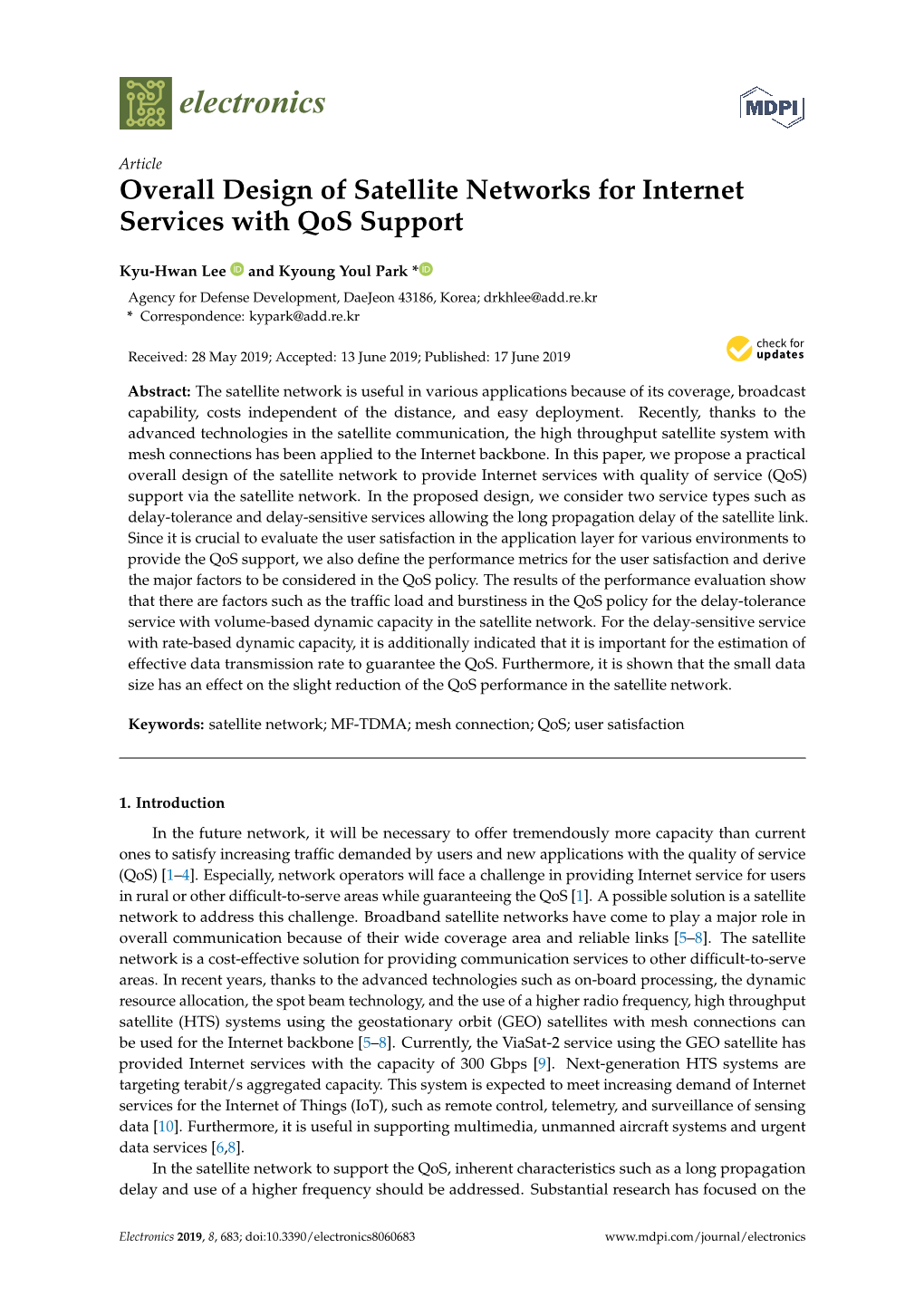 Overall Design of Satellite Networks for Internet Services with Qos Support