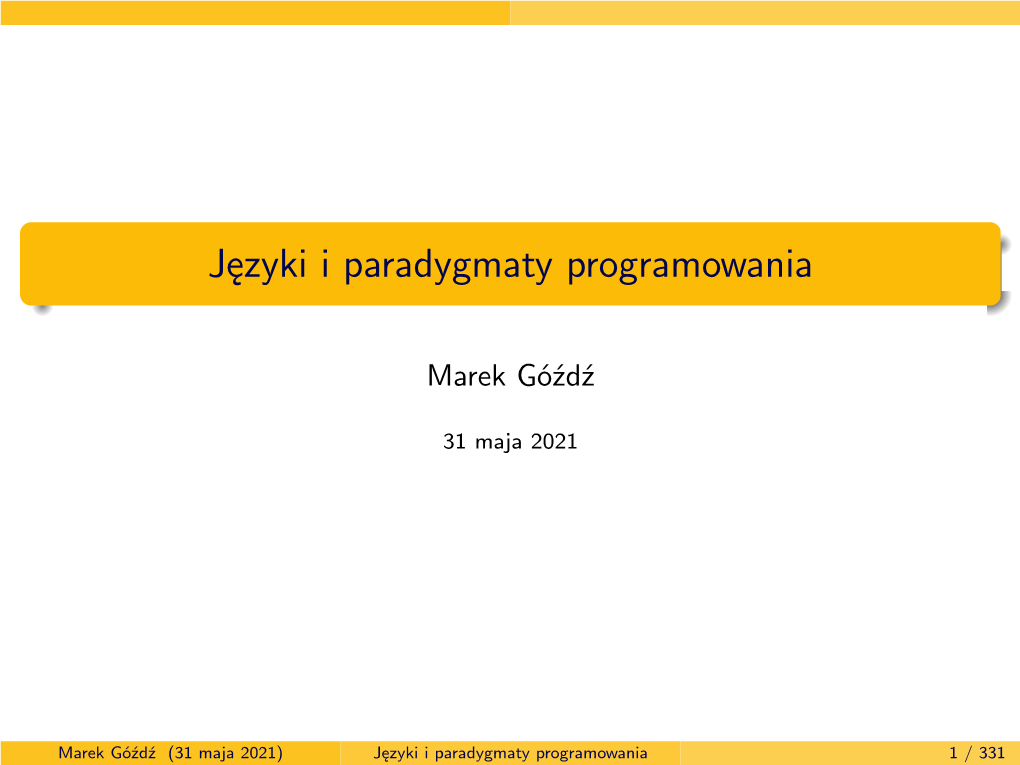 Jezyki I Paradygmaty Programowania