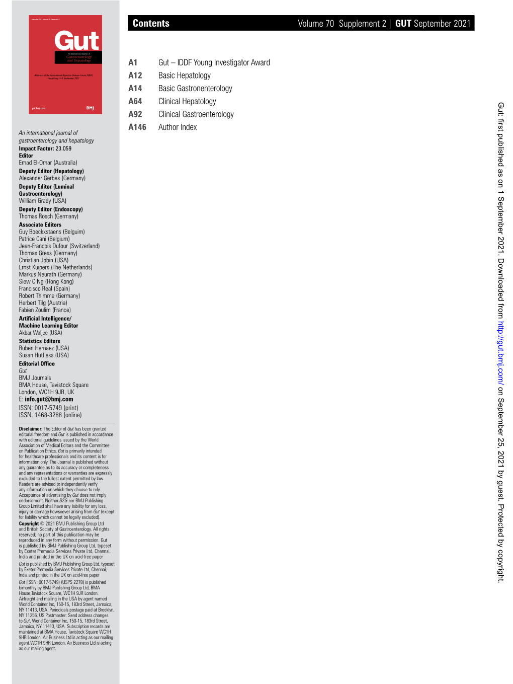 Contents Volume 70 Supplement 2 | GUT September 2021