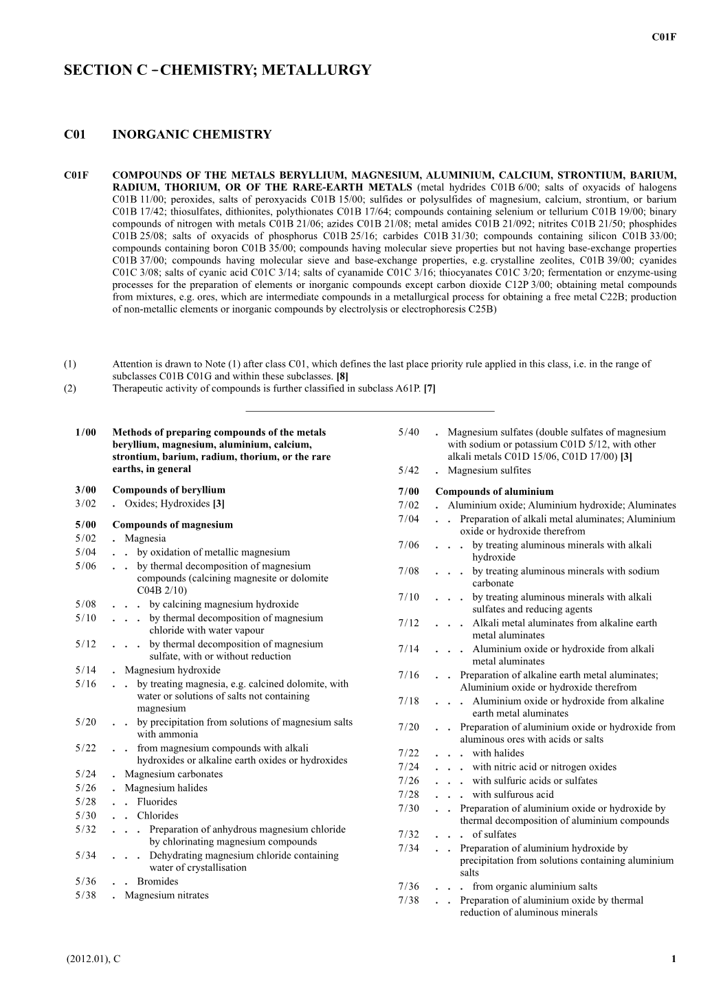 Chemistry; Metallurgy