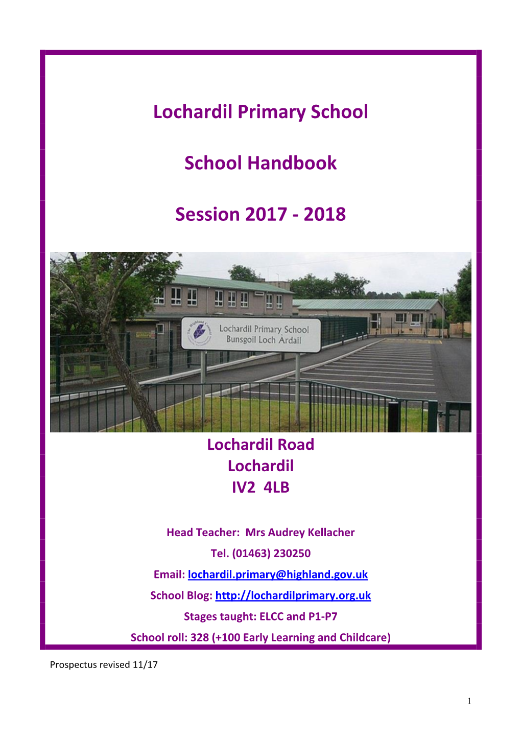 Lochardil Primary School Handbook 2017-18