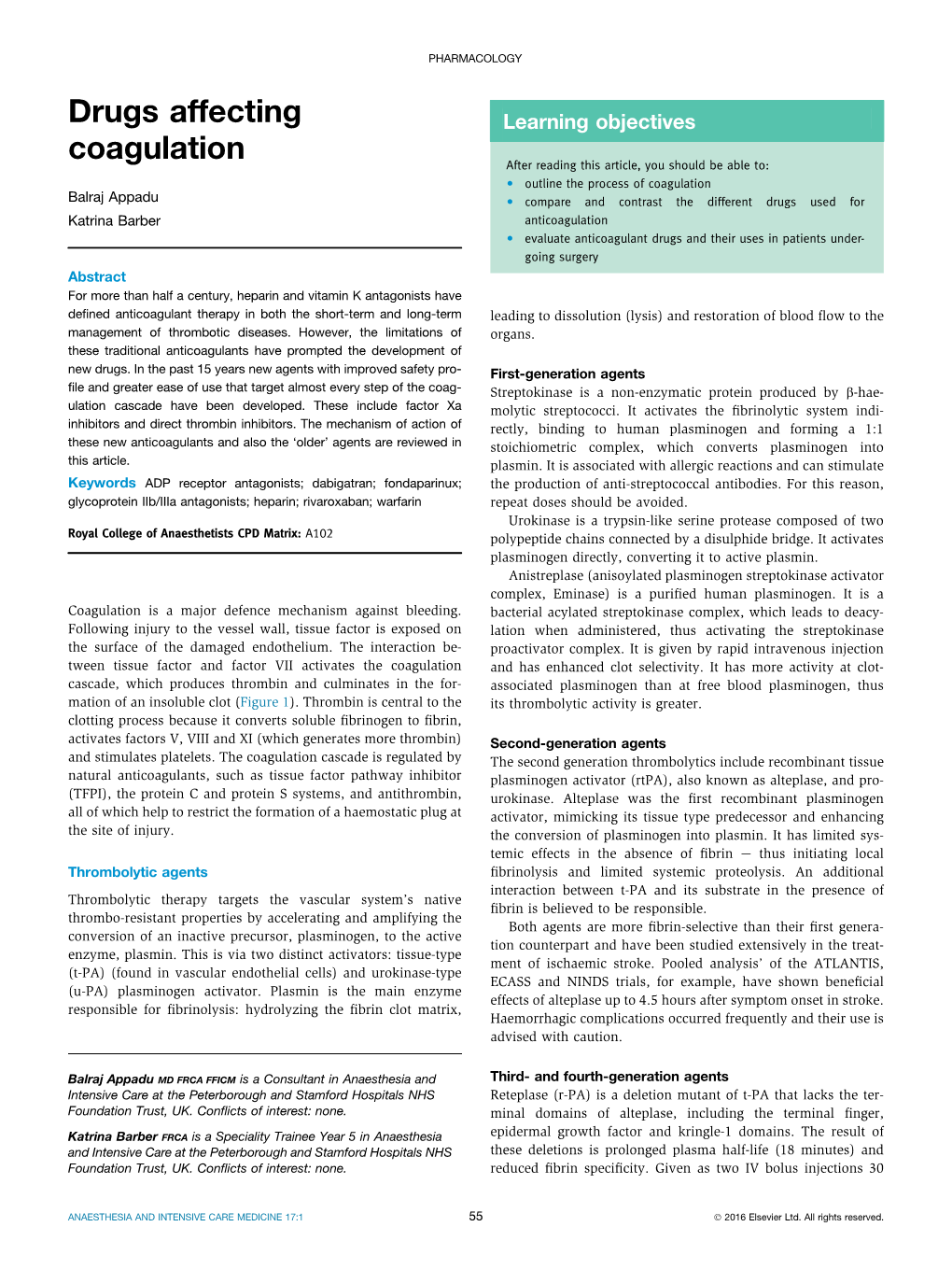 Drugs Affecting Coagulation