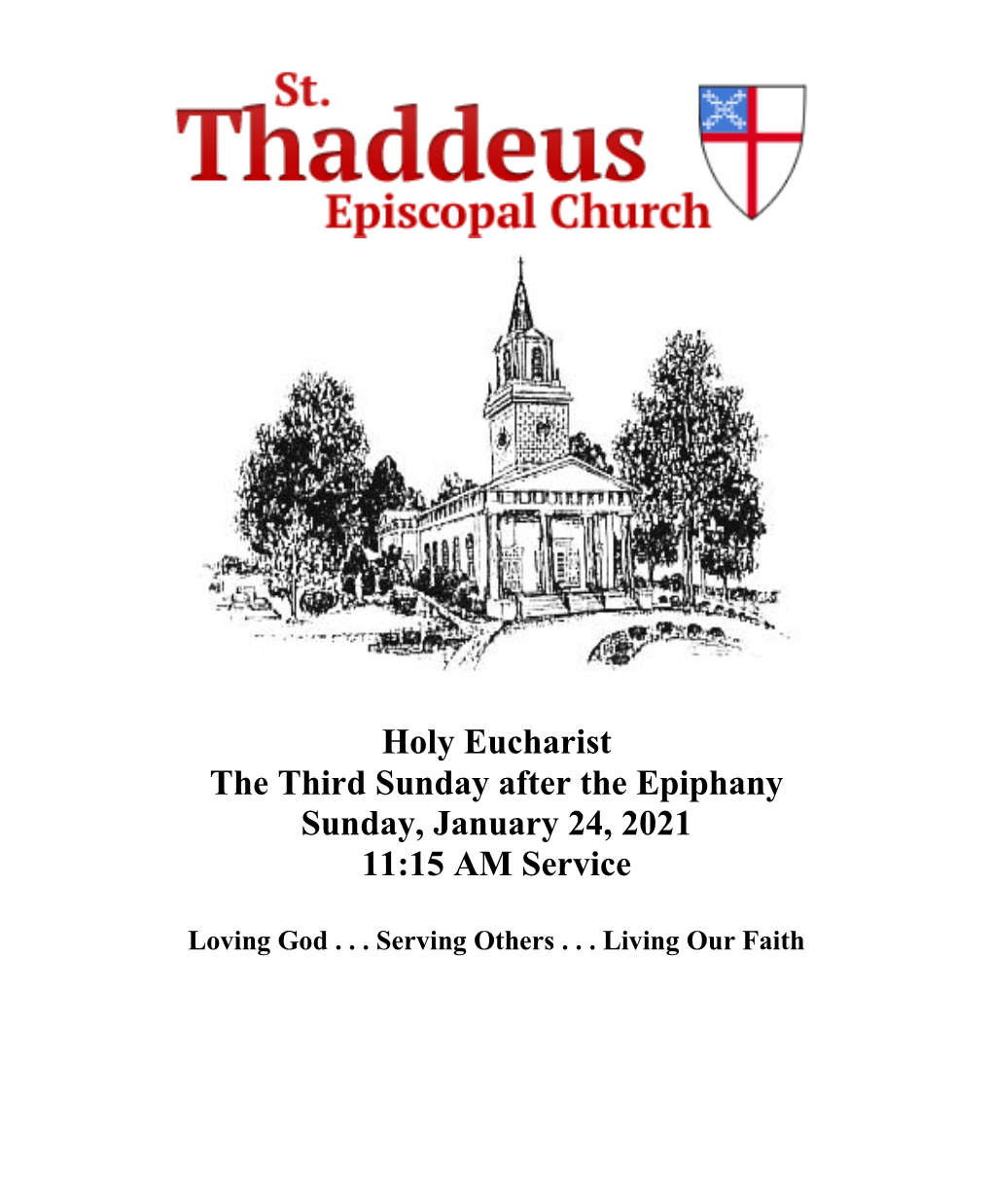 Holy Eucharist the Third Sunday After the Epiphany Sunday, January 24, 2021 11:15 AM Service