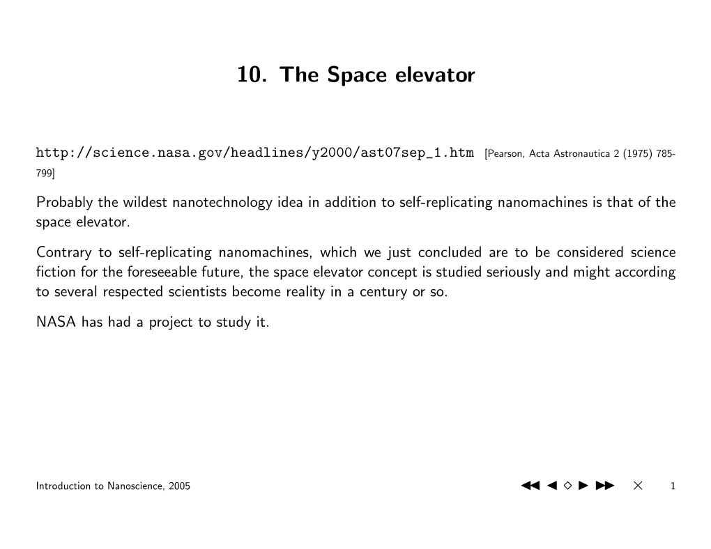 10. the Space Elevator