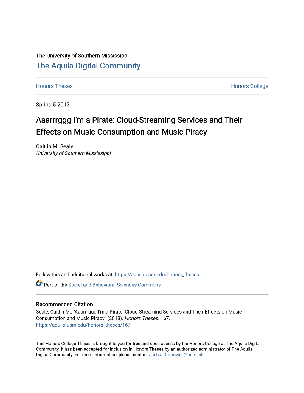 Cloud-Streaming Services and Their Effects on Music Consumption and Music Piracy