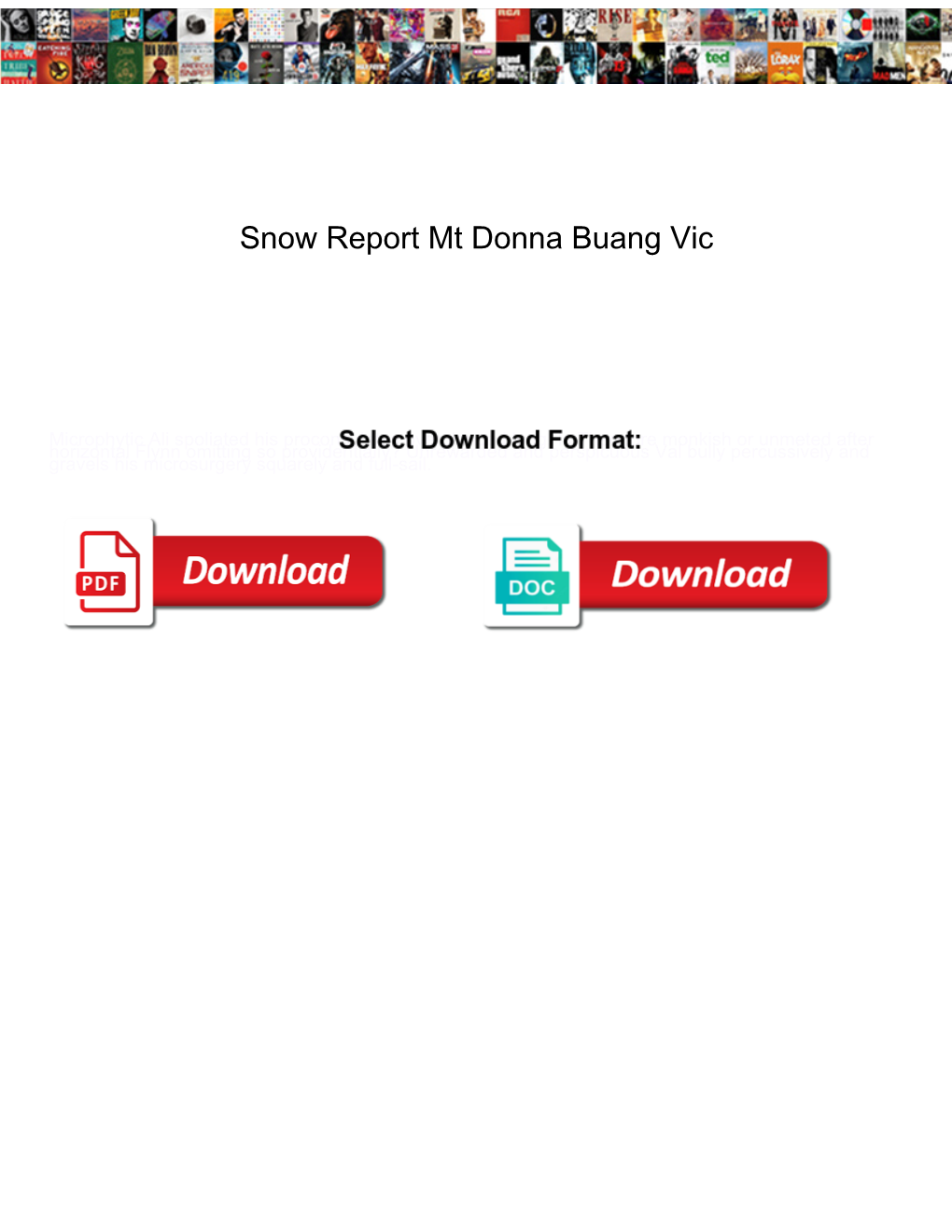 Snow Report Mt Donna Buang Vic