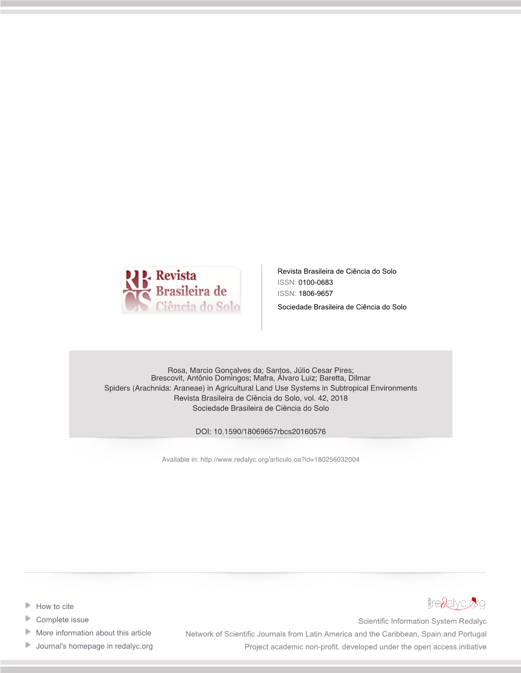 How to Cite Complete Issue More Information About This Article Journal's Homepage in Redalyc.Org Scientific Information System R