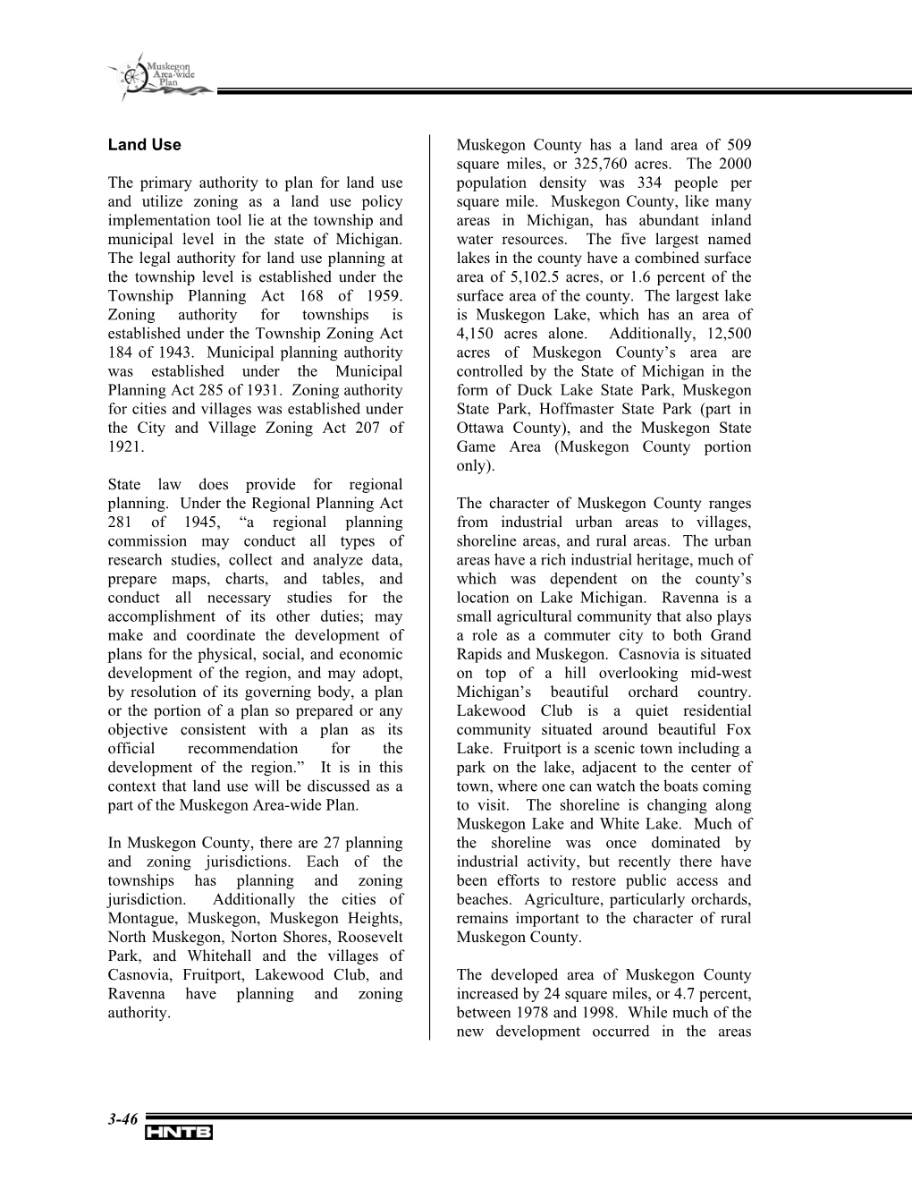 3-46 Land Use the Primary Authority to Plan for Land