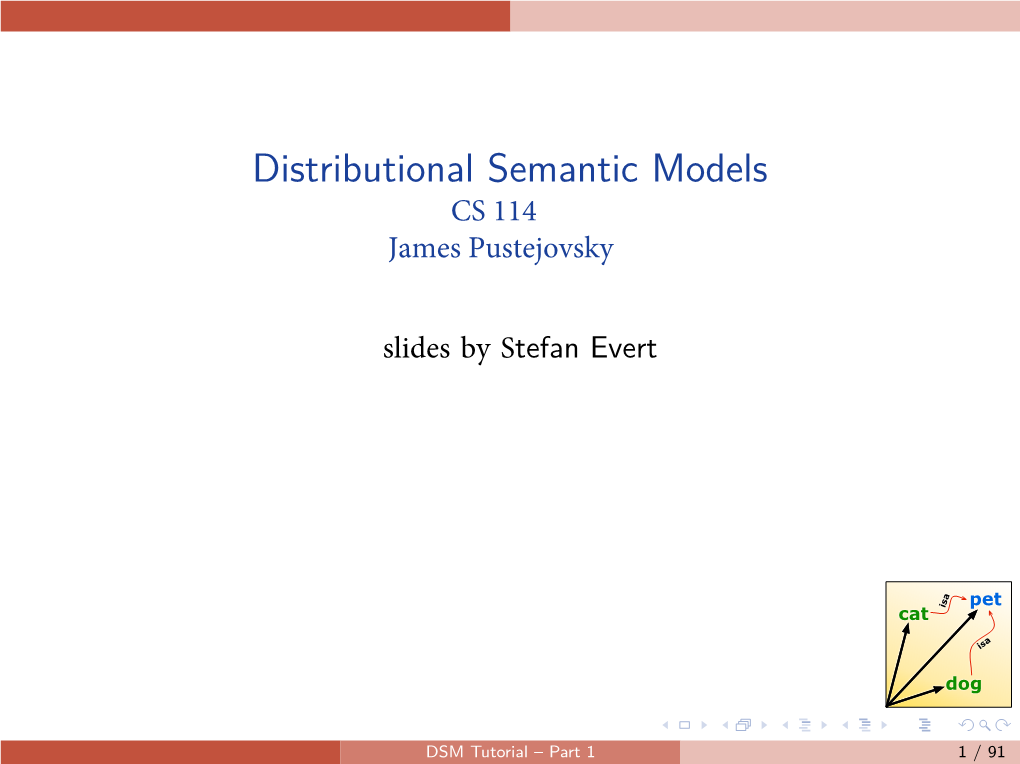 Distributional Semantics