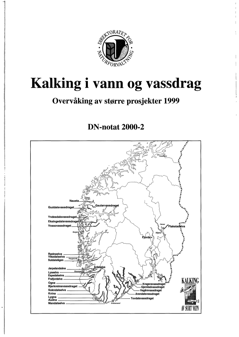 Kalking I Vann Og Vassdrag Overvåking Av Større Prosjekter 1999