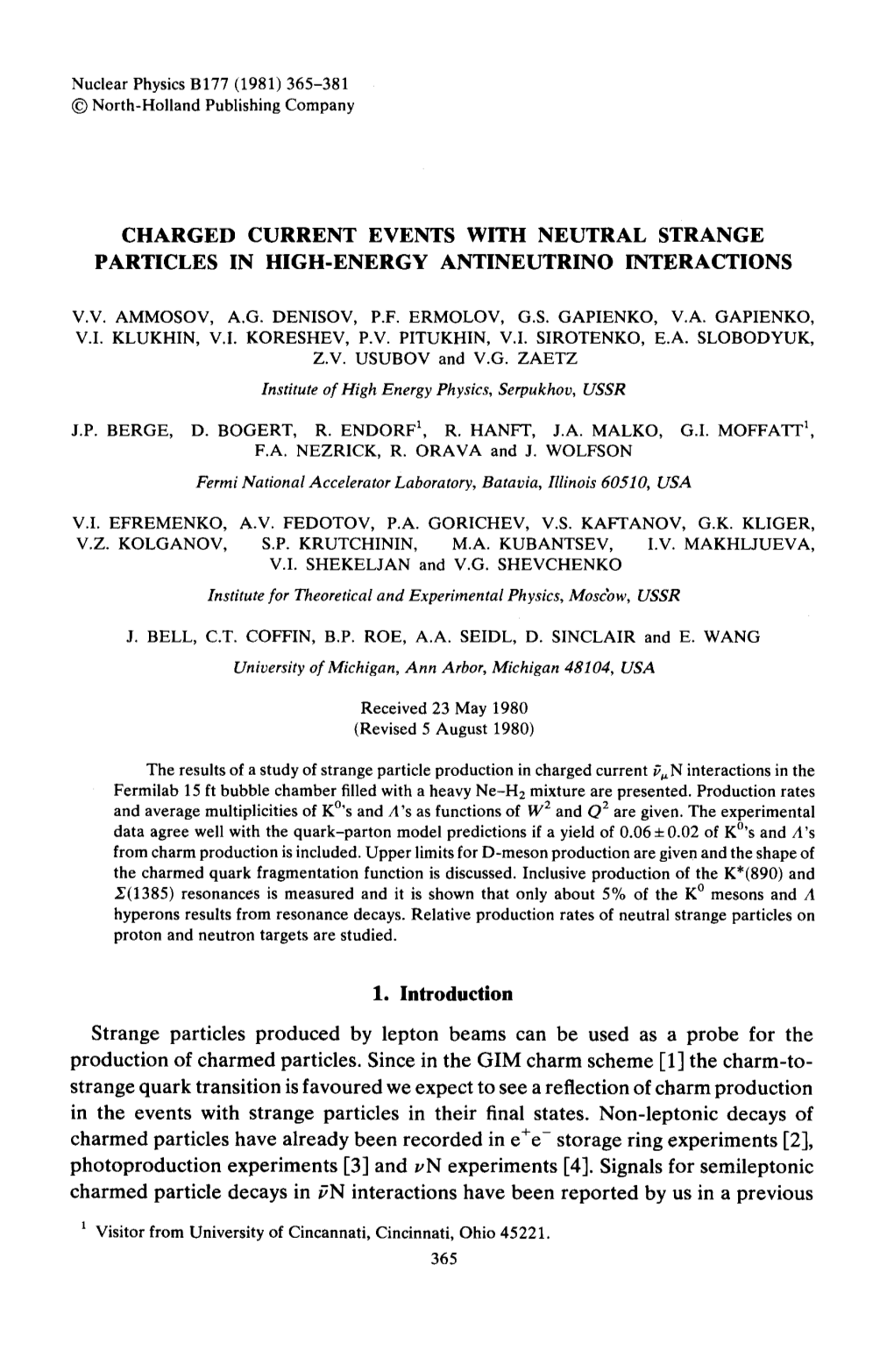 Charged Current Events with Neutral Strange Particles in High-Energy Antineutrino Interactions