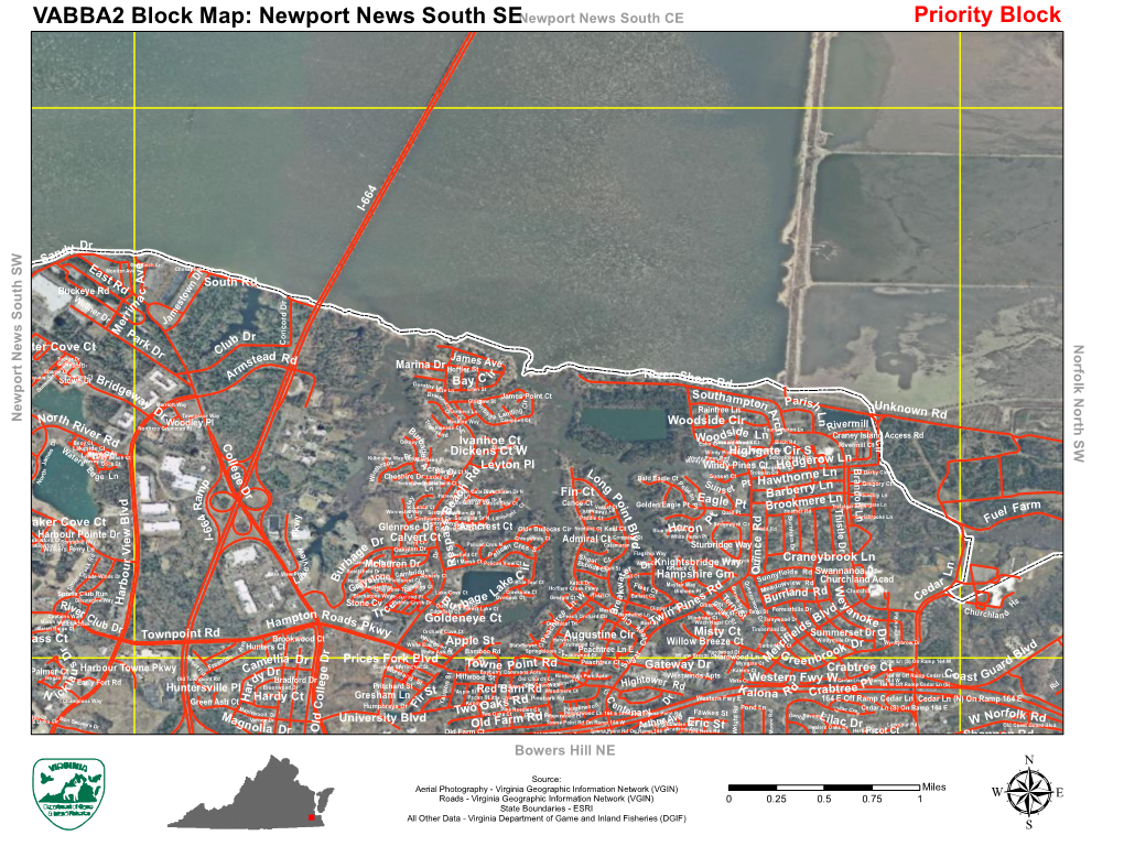 Priority Block VABBA2 Block Map: Newport News South SE