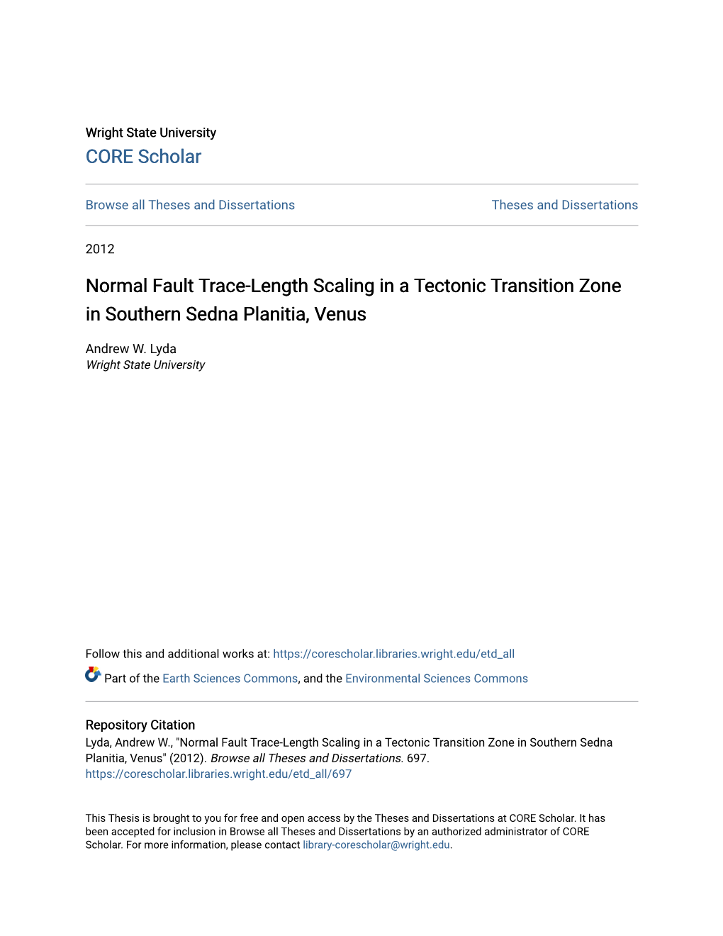 Normal Fault Trace-Length Scaling in a Tectonic Transition Zone in Southern Sedna Planitia, Venus