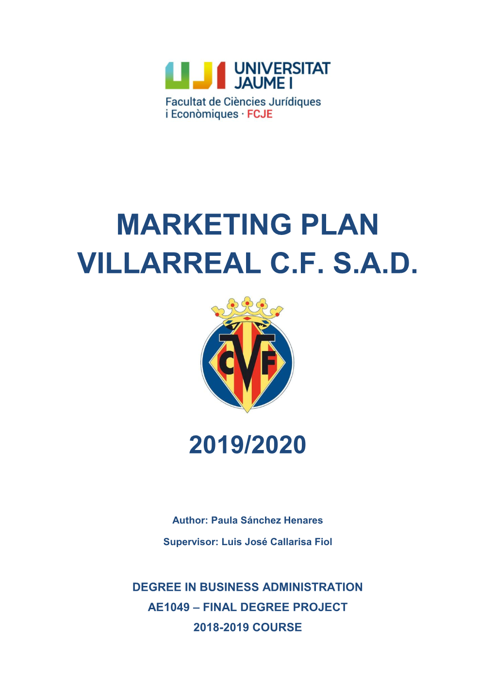 ORGANIGRAMA VILLARREAL CF SAD Buena CAMBIO