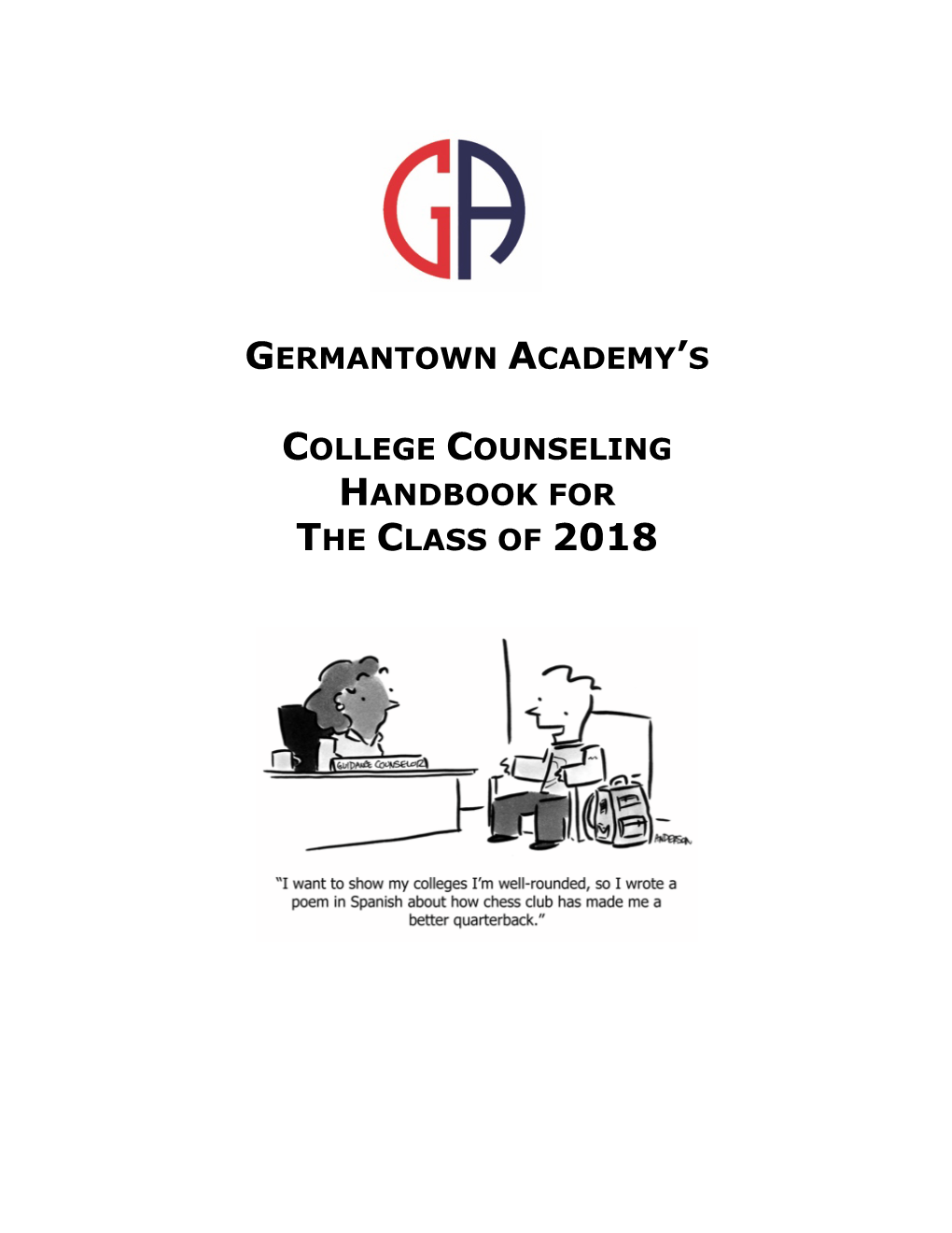 Germantown Academy's College Counseling Handbook for the Class