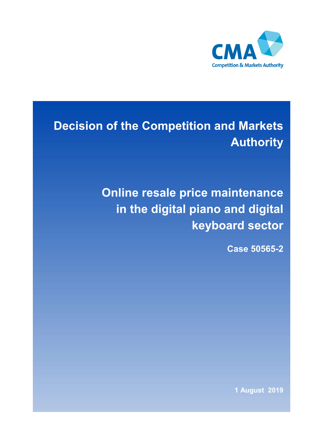 Decision of the Competition and Markets Authority Online