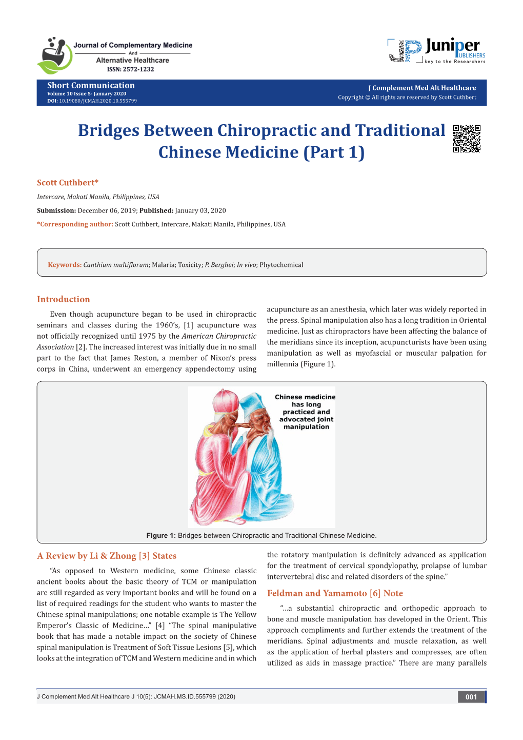 Bridges Between Chiropractic and Traditional Chinese Medicine (Part 1)