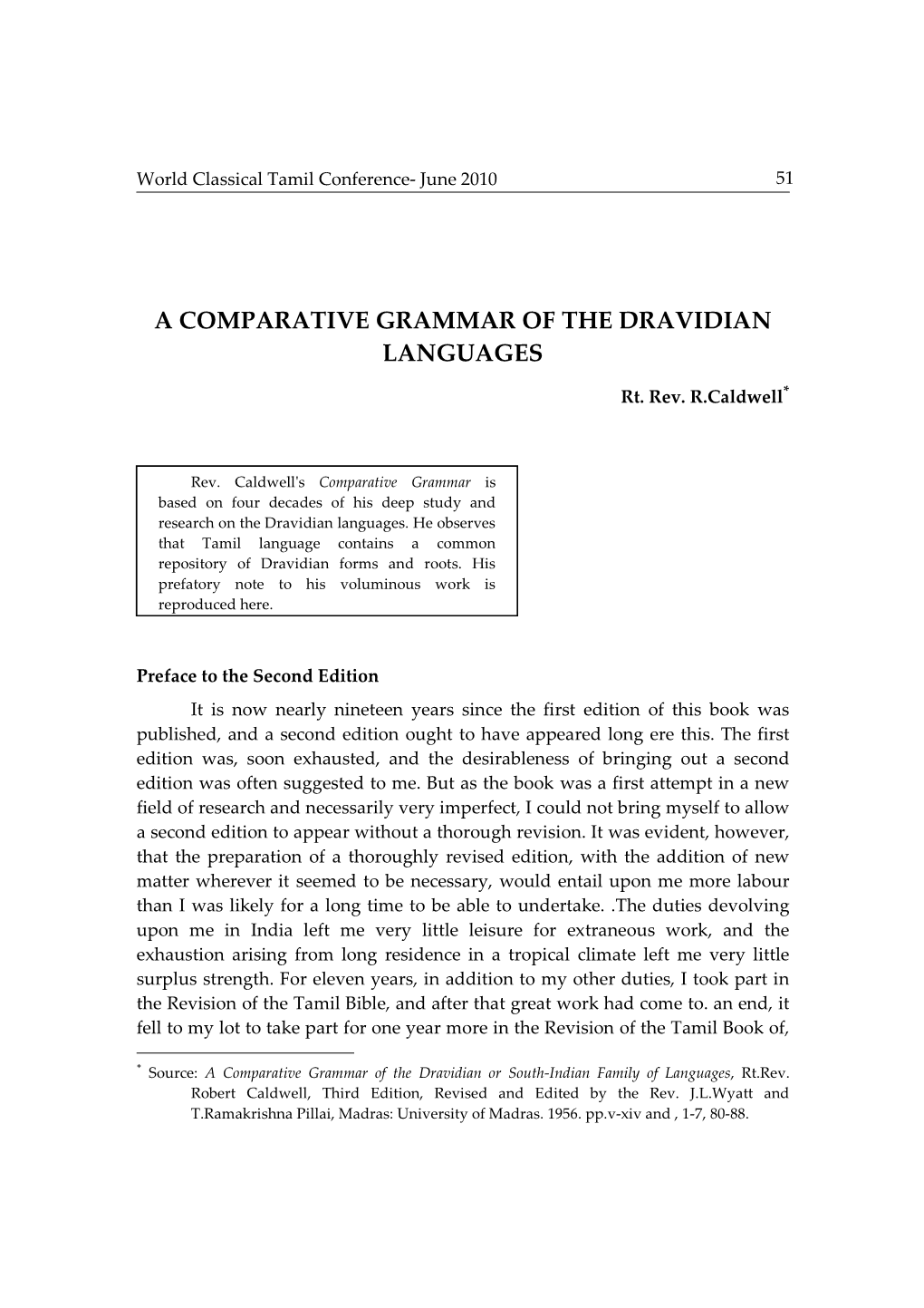 A Comparative Grammar of the Dravidian Languages