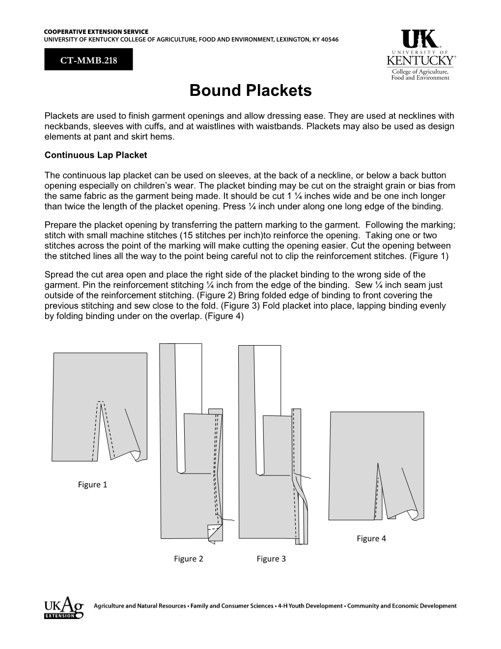 Bound Plackets