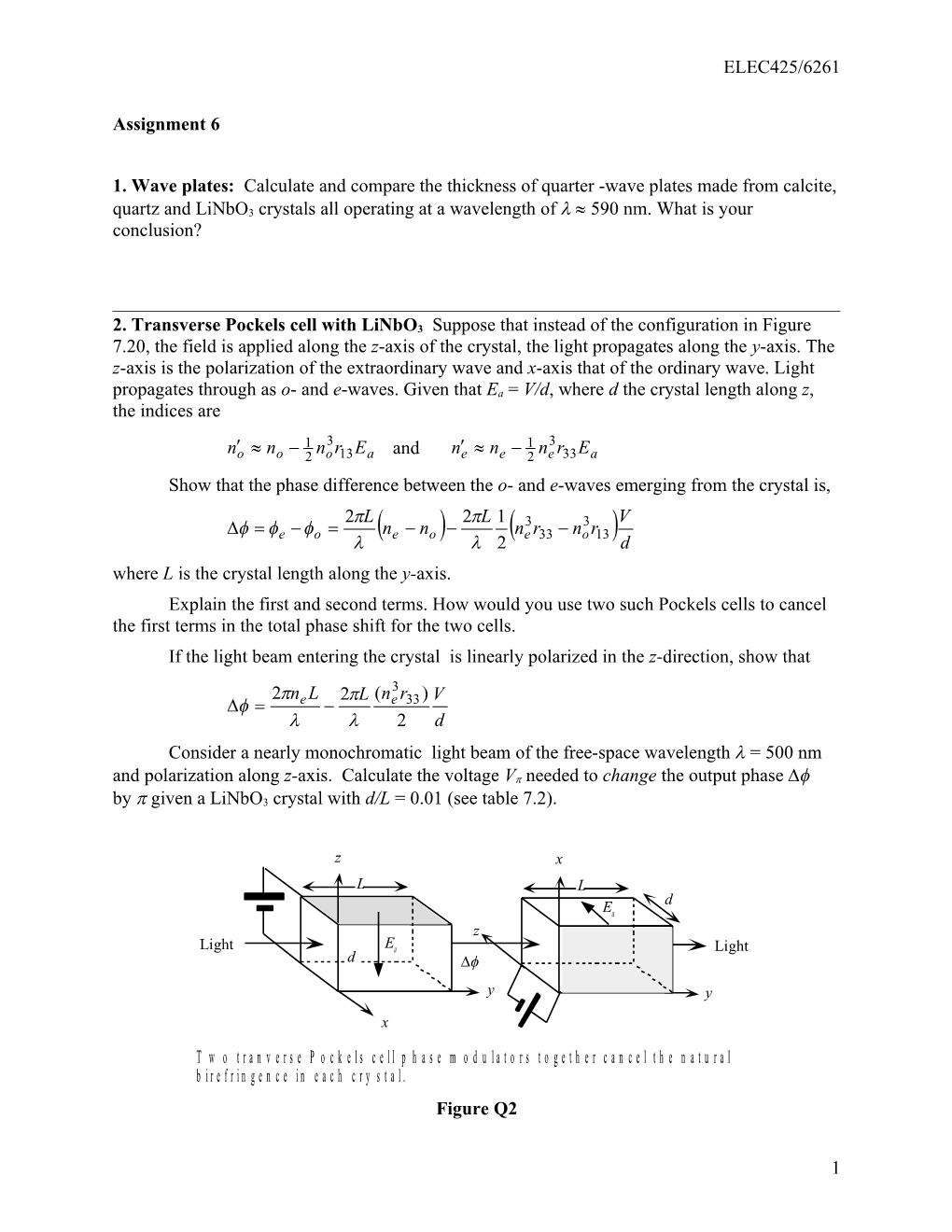 Where L Is the Crystal Length Along the Y-Axis