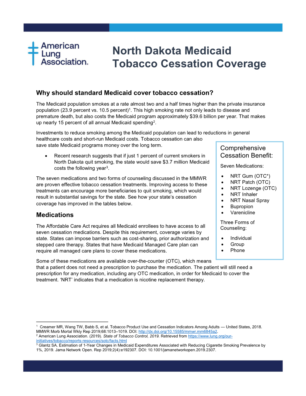 North Dakota Medicaid Tobacco Cessation Coverage