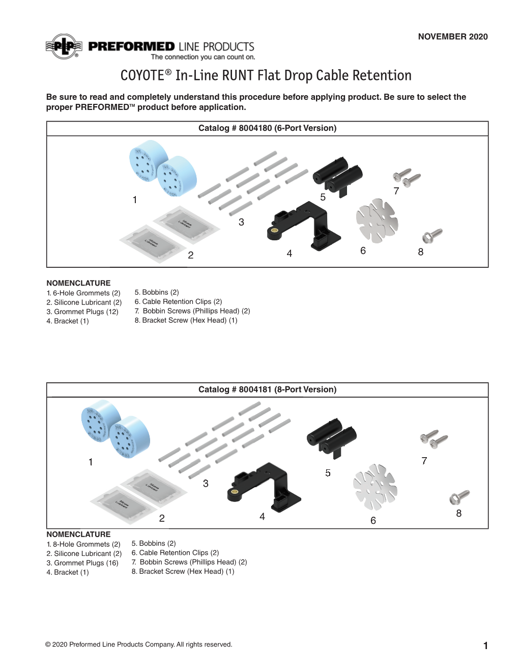 COYOTE® In-Line RUNT Flat Drop Cable Retention