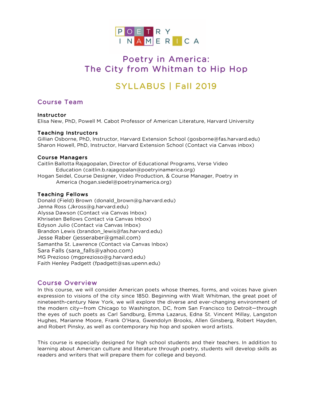 Poetry in America: the City from Whitman to Hip Hop