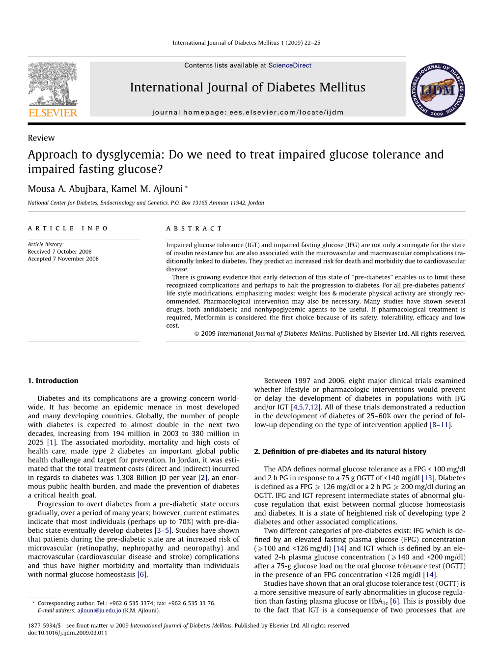 Do We Need to Treat Impaired Glucose Tolerance and Impaired Fasting Glucose?