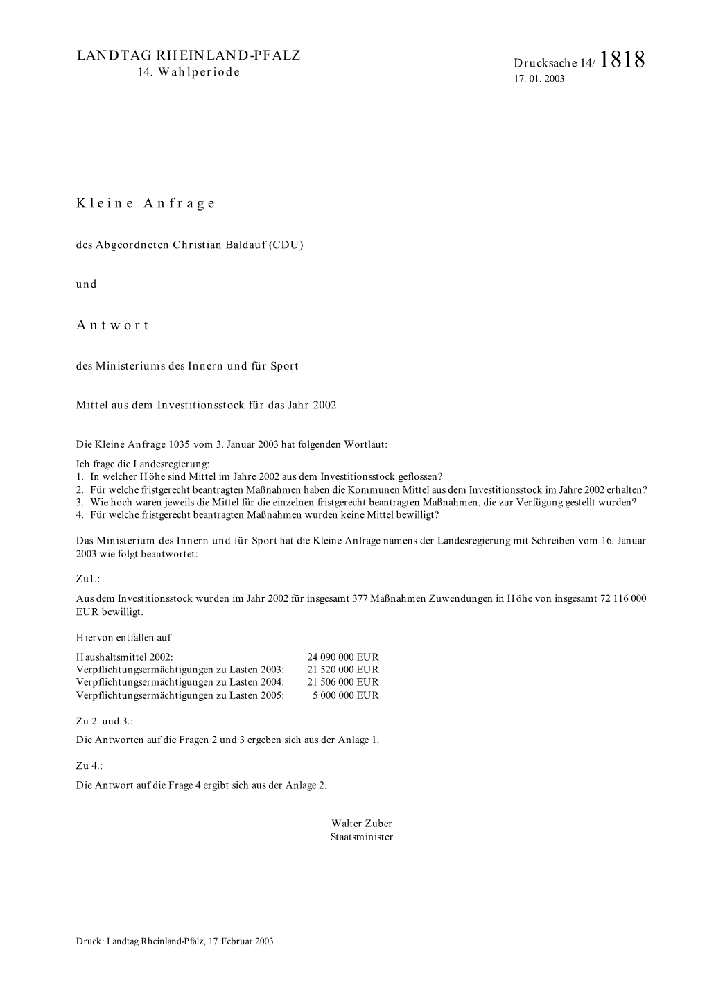 14/1818 Landtag Rheinland-Pfalz – 14