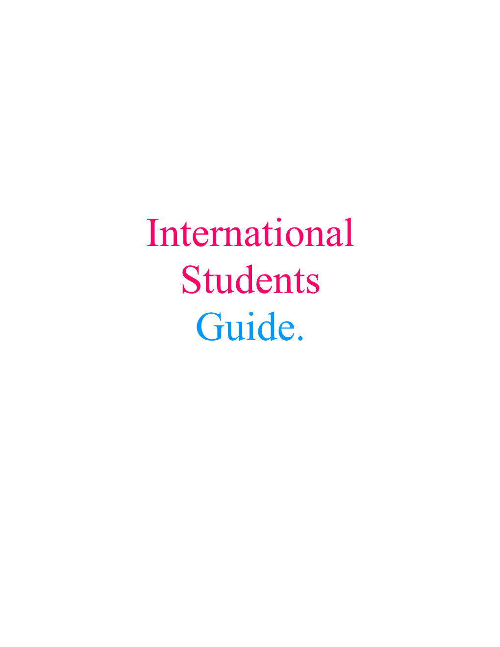 International Students Guide