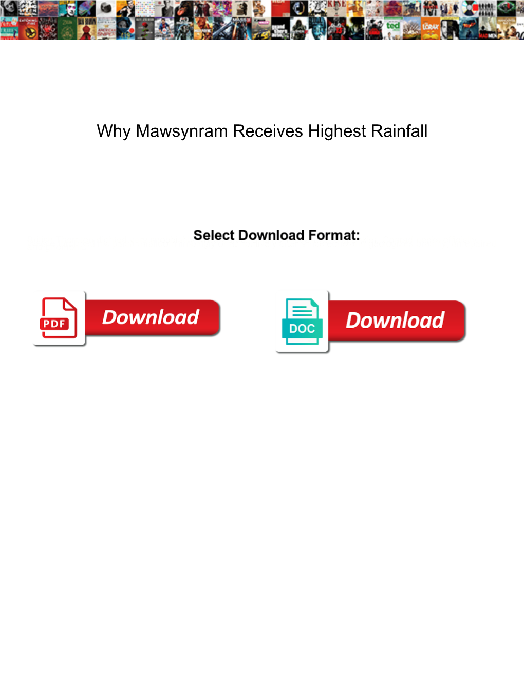 Why Mawsynram Receives Highest Rainfall